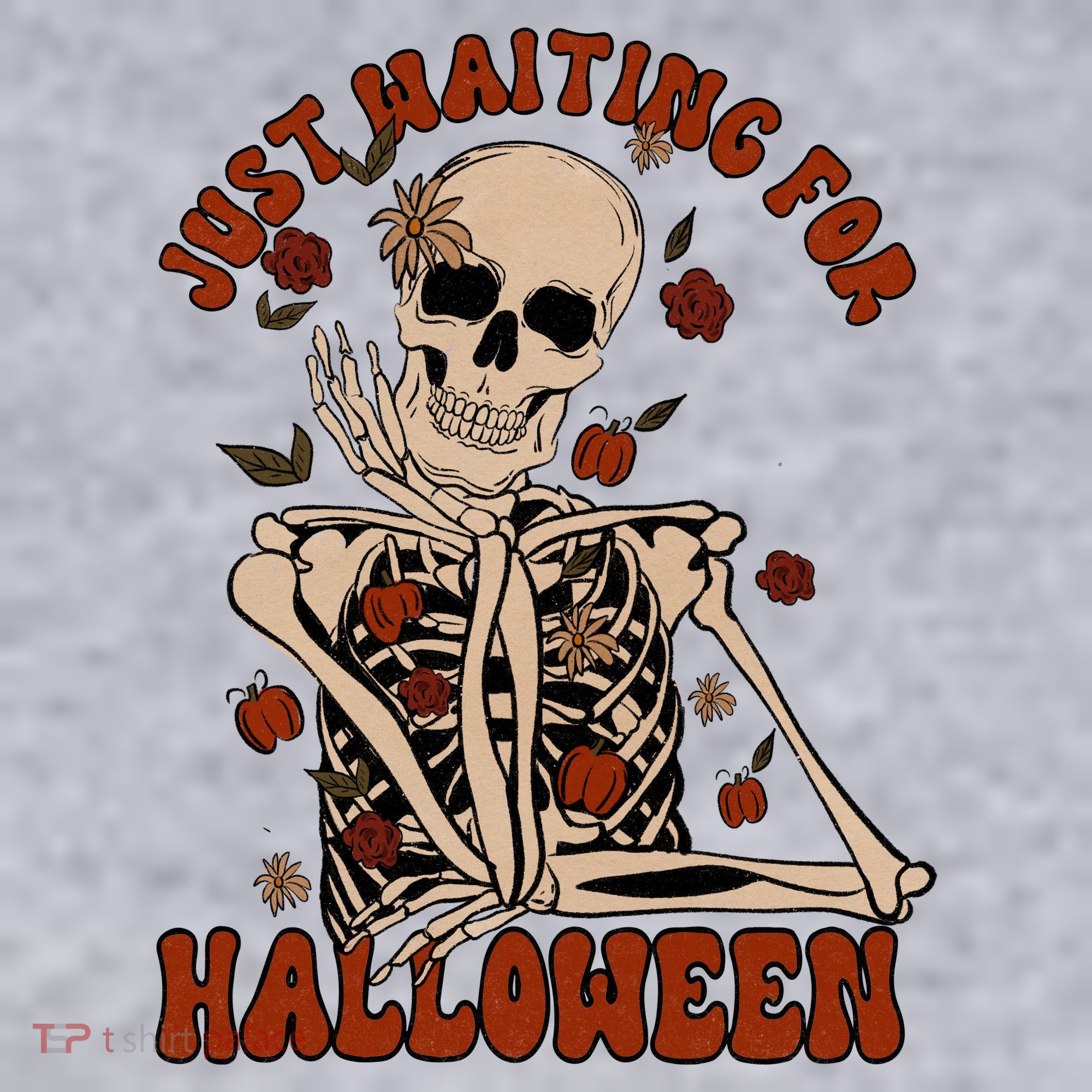 Just Waiting For Halloween Skeleton Fall Spooky Women's Sweatshirt