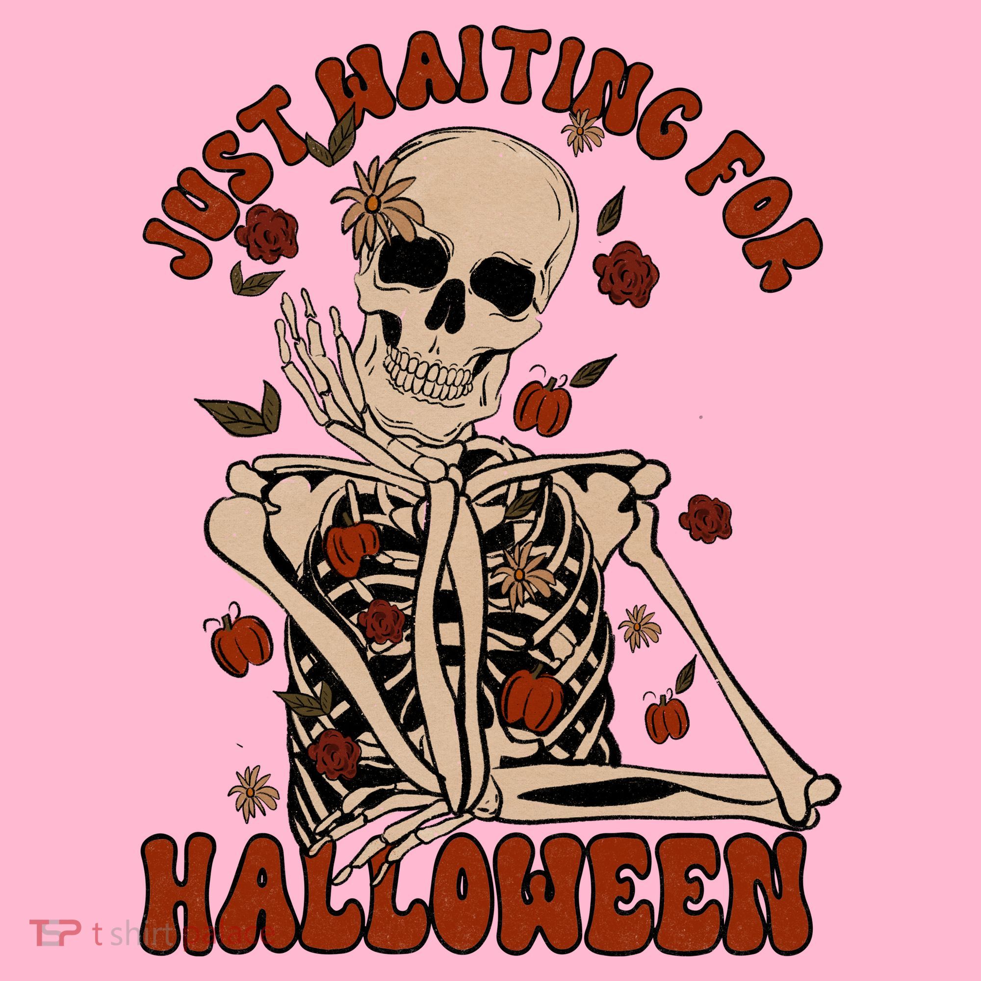 Just Waiting For Halloween Skeleton Fall Spooky Coaster