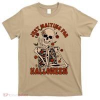 Just Waiting For Halloween Skeleton Fall Spooky T-Shirt thumb 0