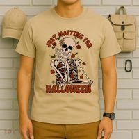 Just Waiting For Halloween Skeleton Fall Spooky T-Shirt thumb 6