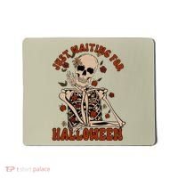 Just Waiting For Halloween Skeleton Fall Spooky Mousepad thumb 0