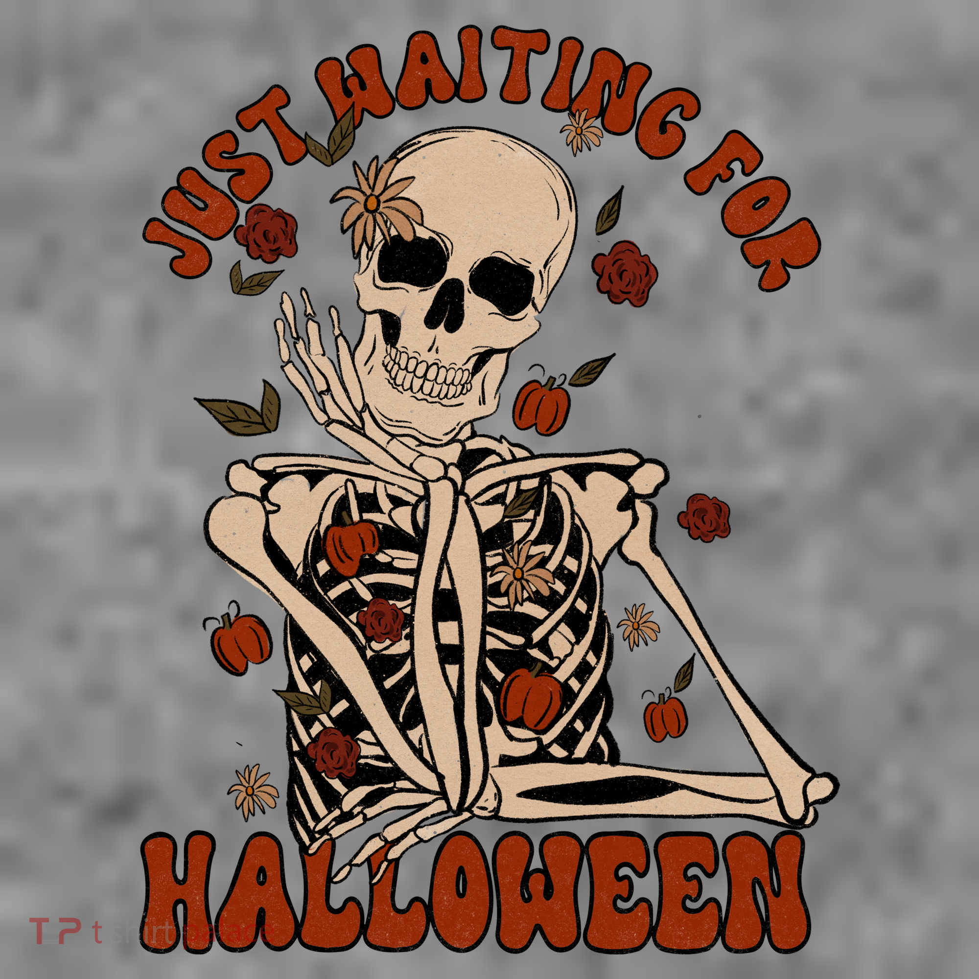 Just Waiting For Halloween Skeleton Fall Spooky Toddler Hoodie