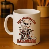 Just Waiting For Halloween Skeleton Fall Spooky Coffee Mug thumb 4