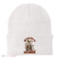 Just Waiting For Halloween Skeleton Fall Spooky Beanie thumb 0