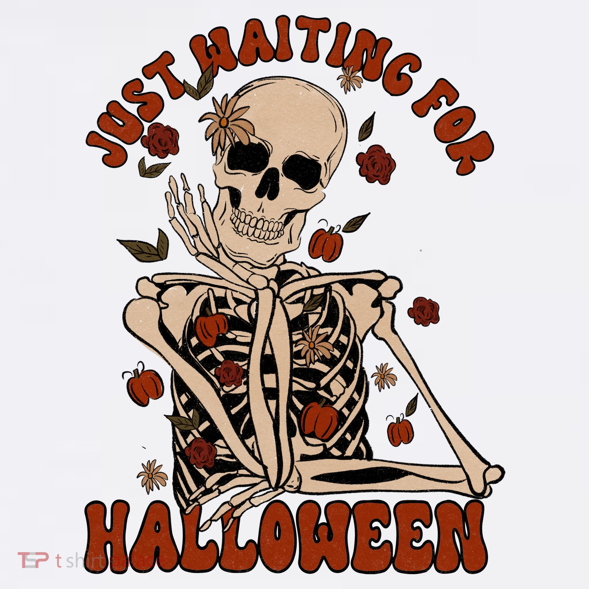 Just Waiting For Halloween Skeleton Fall Spooky Ornament