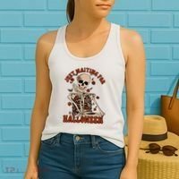Just Waiting For Halloween Skeleton Fall Spooky Women's Tank Top thumb 2