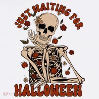 Just Waiting For Halloween Skeleton Fall Spooky Baby Bodysuit thumb 2