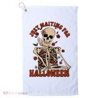 Just Waiting For Halloween Skeleton Fall Spooky Golf Towel thumb 0