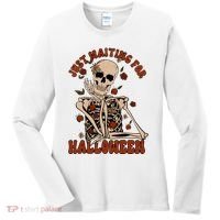 Just Waiting For Halloween Skeleton Fall Spooky Women's Long Sleeve Shirt thumb 0