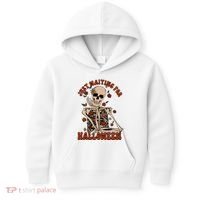 Just Waiting For Halloween Skeleton Fall Spooky Kids Hoodie thumb 0