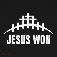 Jesus Won Football Crosses Salvation Testimony Christian Baby Bodysuit thumb 2