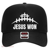 Jesus Won Football Crosses Salvation Testimony Christian Hat thumb 0