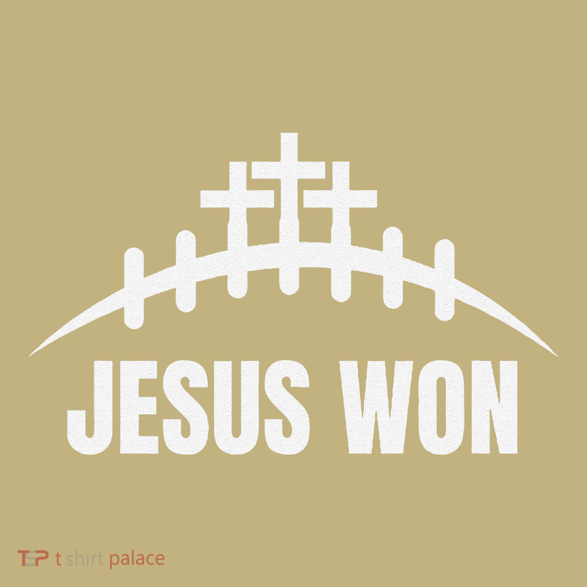 Jesus Won Football Crosses Salvation Testimony Christian Sweatshirt