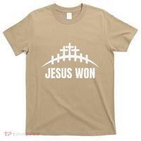 Jesus Won Football Crosses Salvation Testimony Christian T-Shirt thumb 0