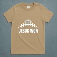 Jesus Won Football Crosses Salvation Testimony Christian T-Shirt thumb 5