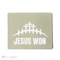 Jesus Won Football Crosses Salvation Testimony Christian Mousepad thumb 0