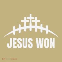 Jesus Won Football Crosses Salvation Testimony Christian Mousepad thumb 1