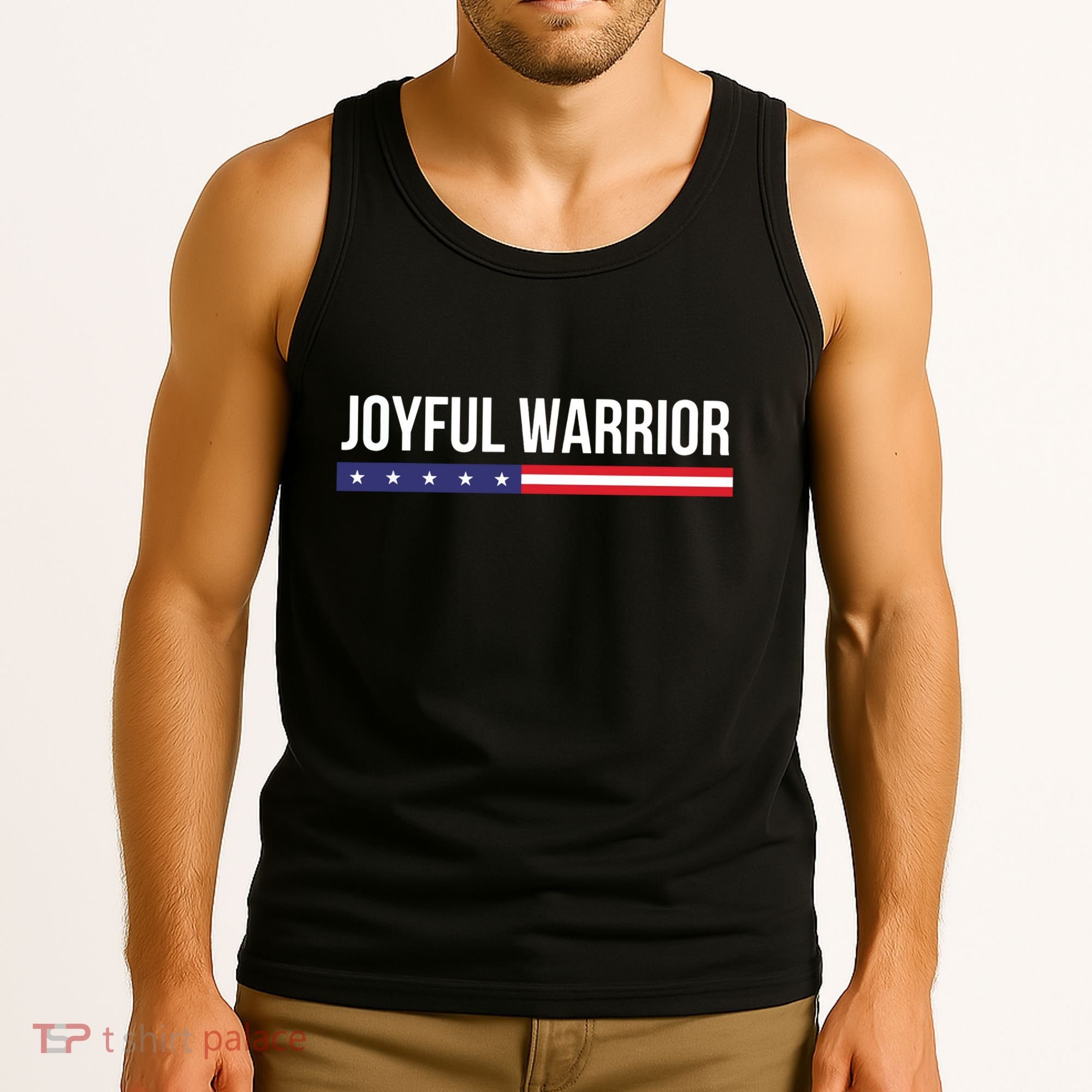 Joyful Warrior Funny Retro Inspired Quote Saying Gifts Tank Top