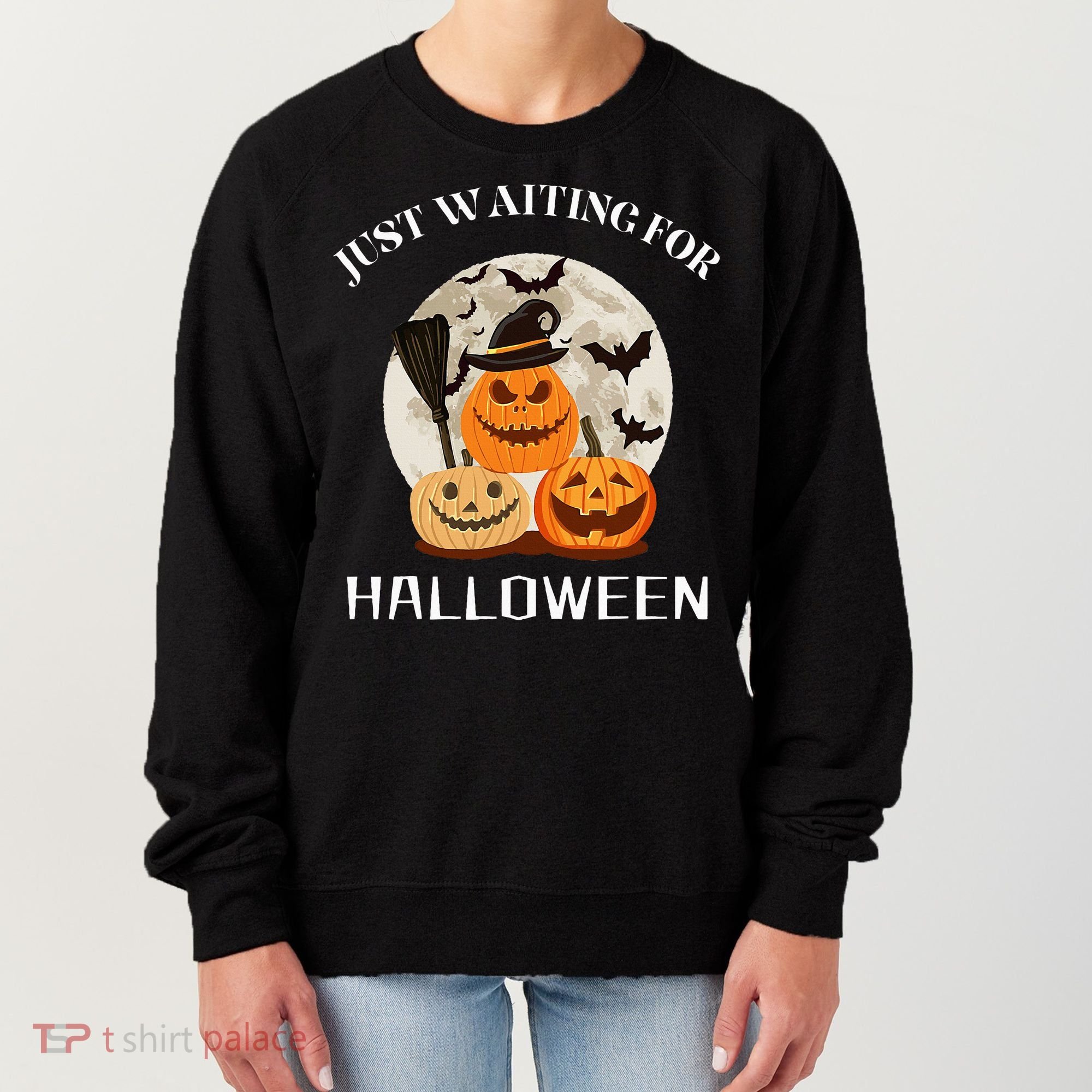 Just Waiting For Halloween Pumpkins Women's Sweatshirt