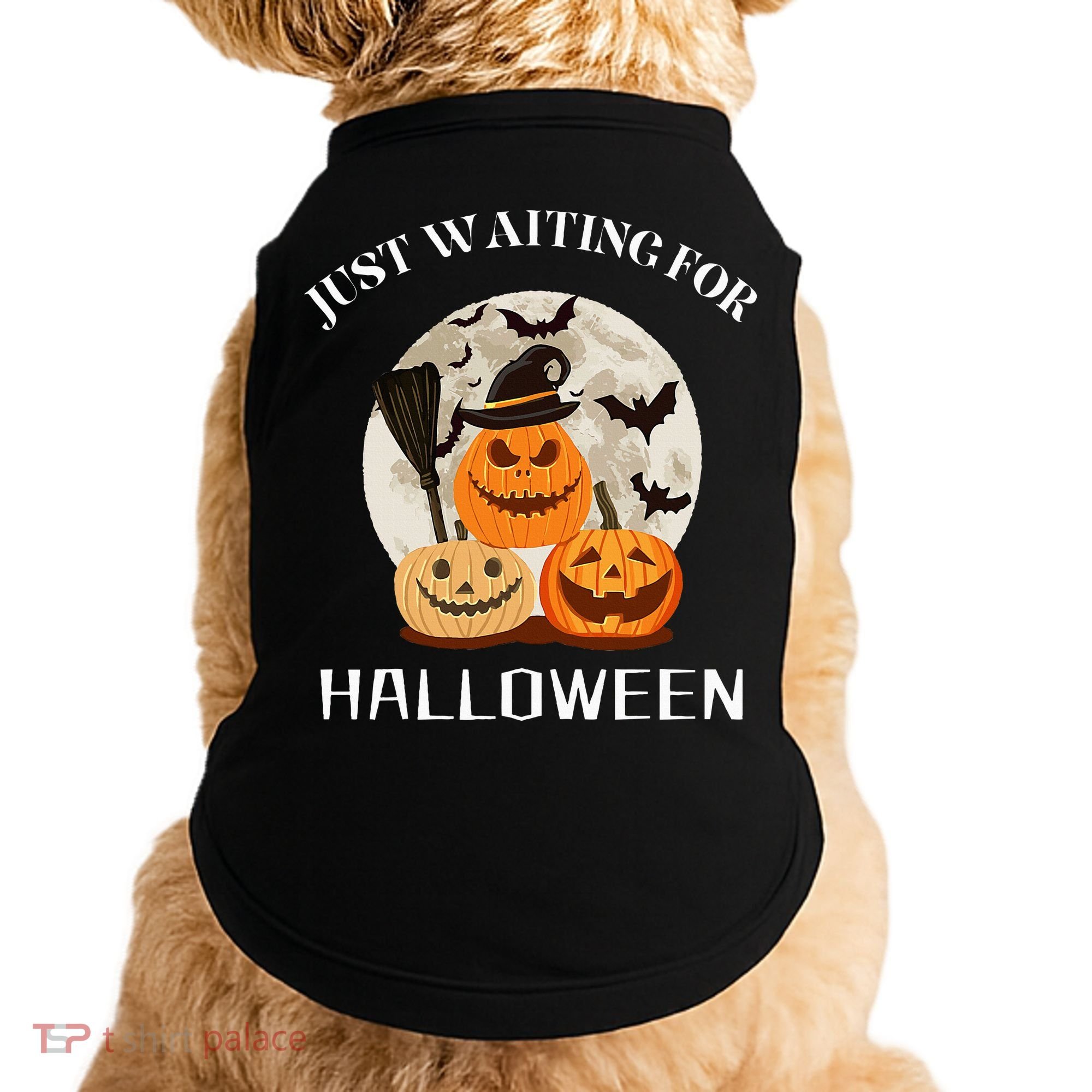 Just Waiting For Halloween Pumpkins Doggie Tank