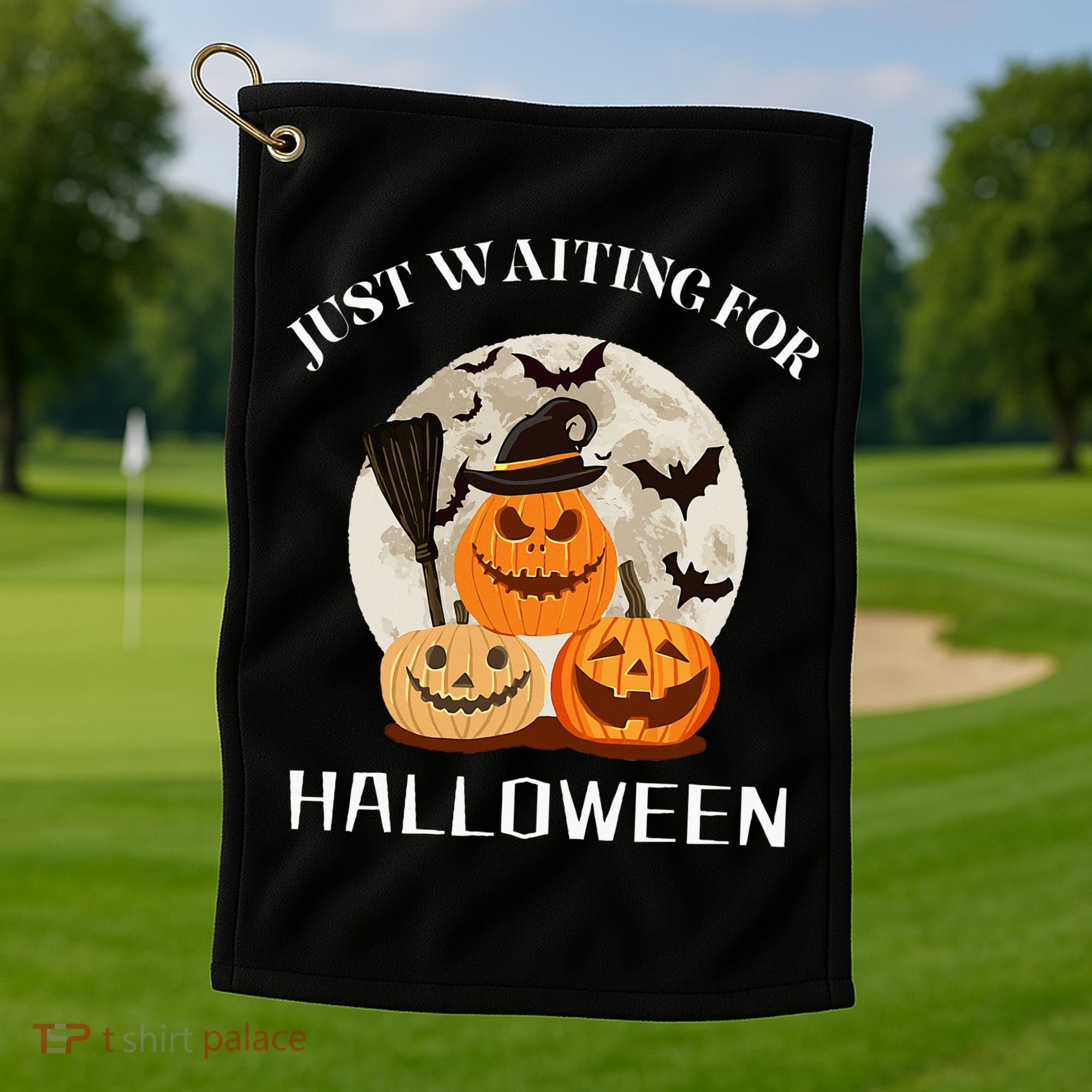 Just Waiting For Halloween Pumpkins Golf Towel