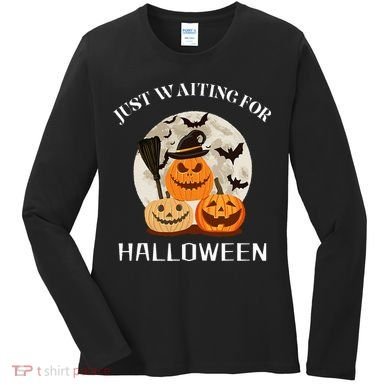 Just Waiting For Halloween Pumpkins Women's Long Sleeve Shirt