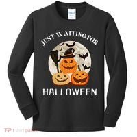 Just Waiting For Halloween Pumpkins Kids Long Sleeve Shirt thumb 0