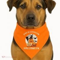 Just Waiting For Halloween Pumpkins USA-Made Doggie Bandana thumb 1