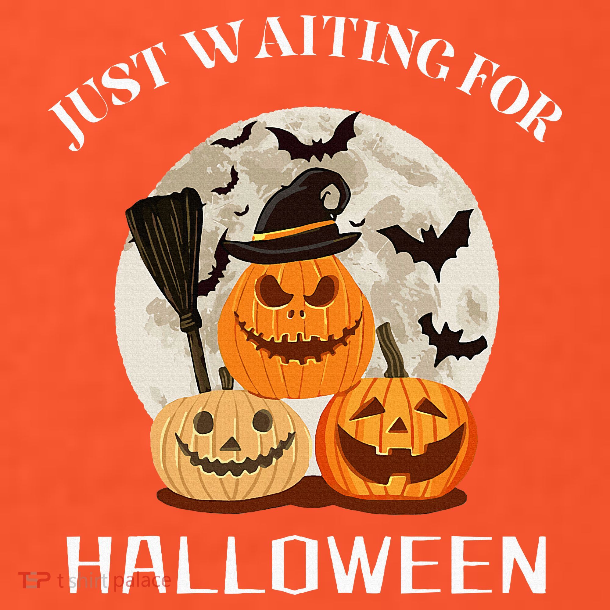 Just Waiting For Halloween Pumpkins Coaster