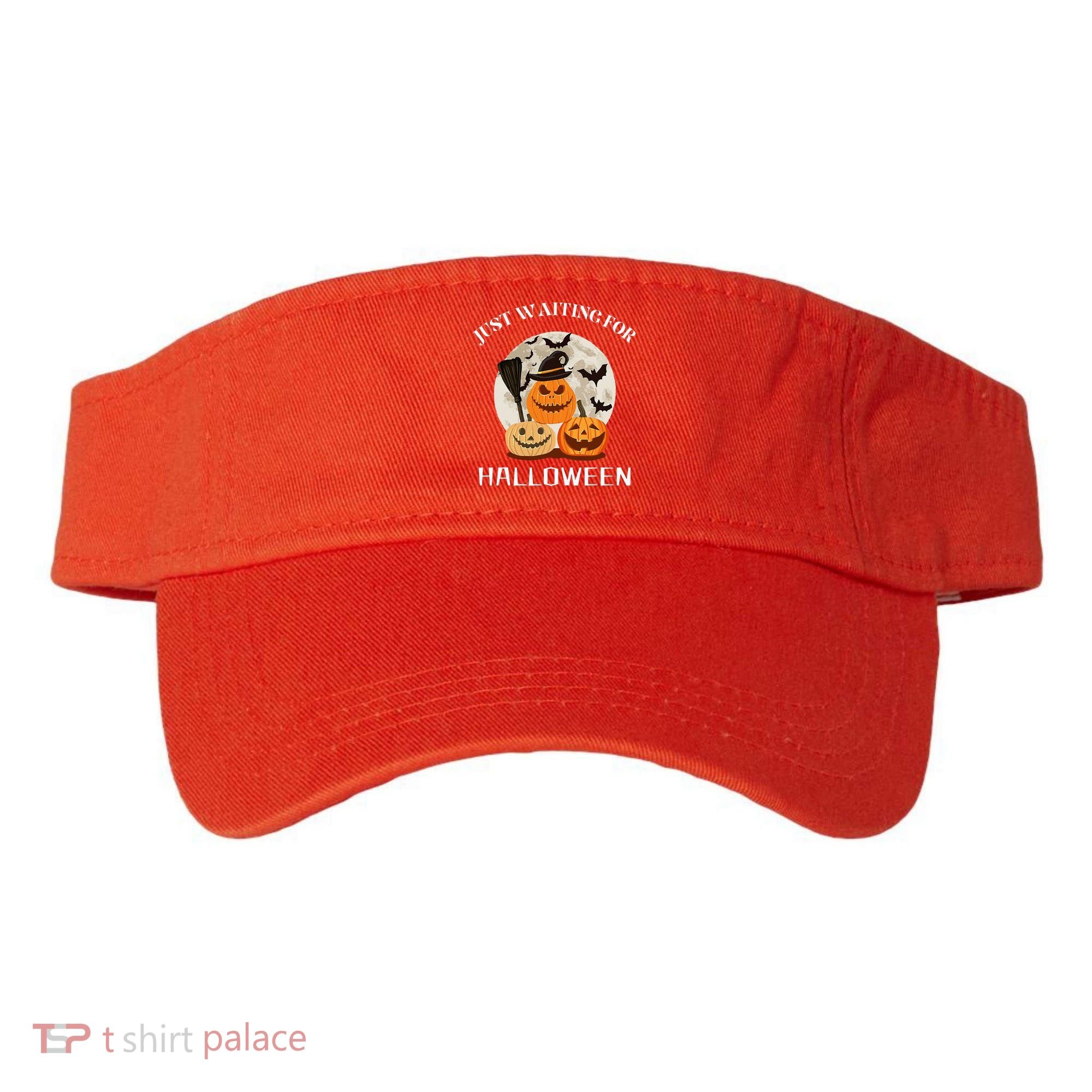 Just Waiting For Halloween Pumpkins Visor