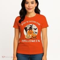 Just Waiting For Halloween Pumpkins Women's T-Shirt thumb 4