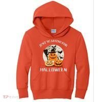 Just Waiting For Halloween Pumpkins Kids Hoodie thumb 0