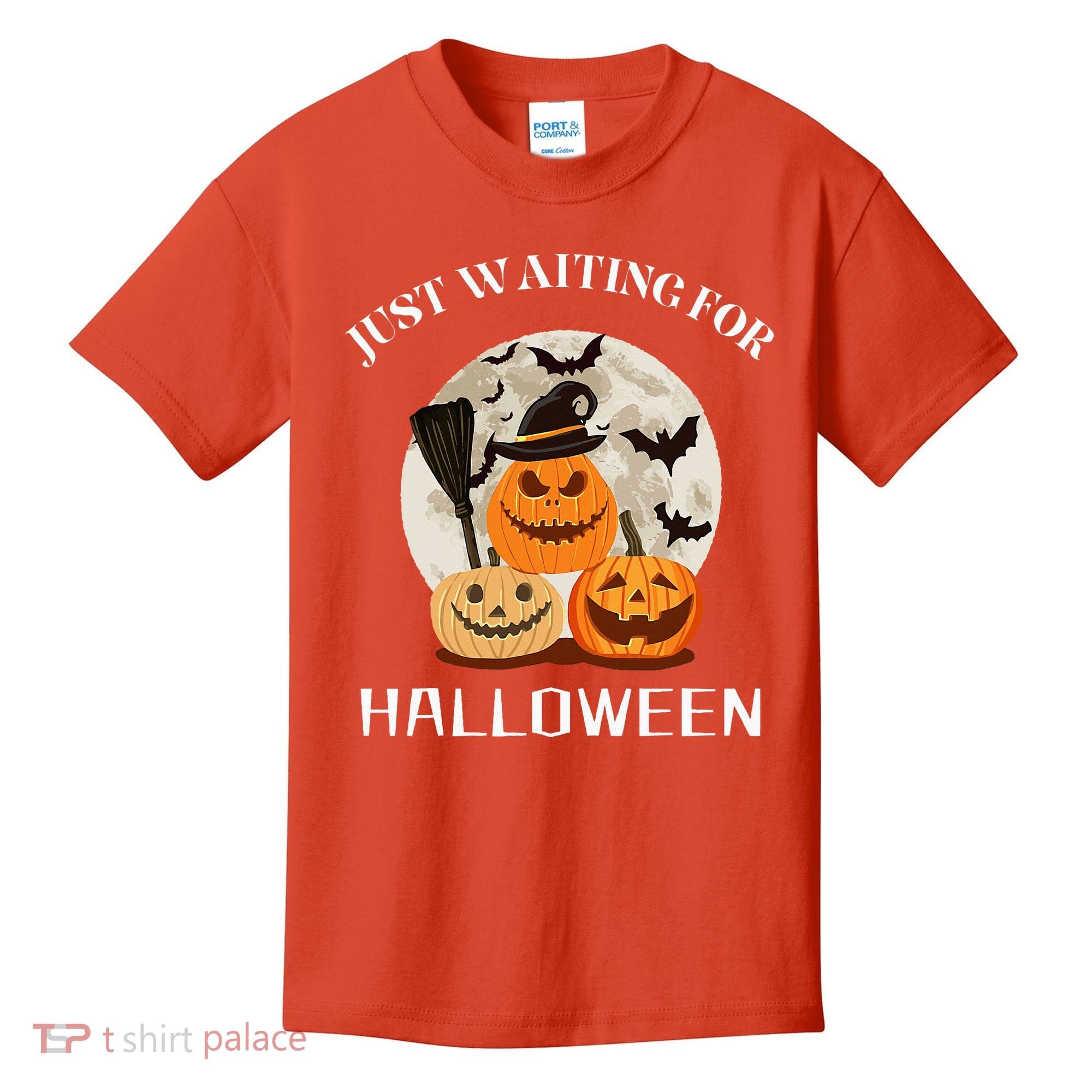 Just Waiting For Halloween Pumpkins Kids T-Shirt