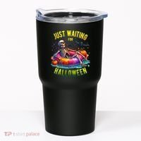 Just Waiting For Halloween Spooky Skeleton Summer Funny Tumbler thumb 0