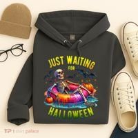 Just Waiting For Halloween Spooky Skeleton Summer Funny Hoodie thumb 4