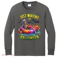 Just Waiting For Halloween Spooky Skeleton Summer Funny Kids Long Sleeve Shirt thumb 0