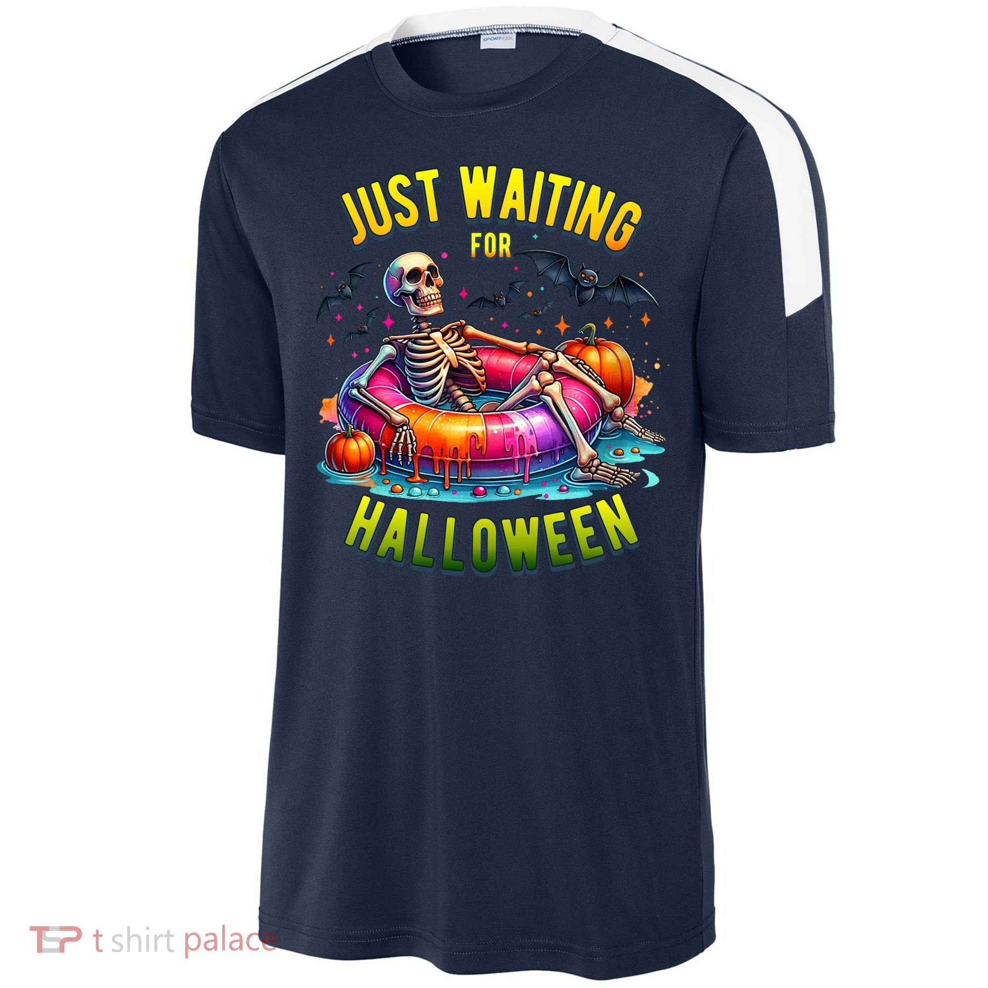 Just Waiting For Halloween Spooky Skeleton Summer Funny Sport-Tek Competitor United Soccer Jersey