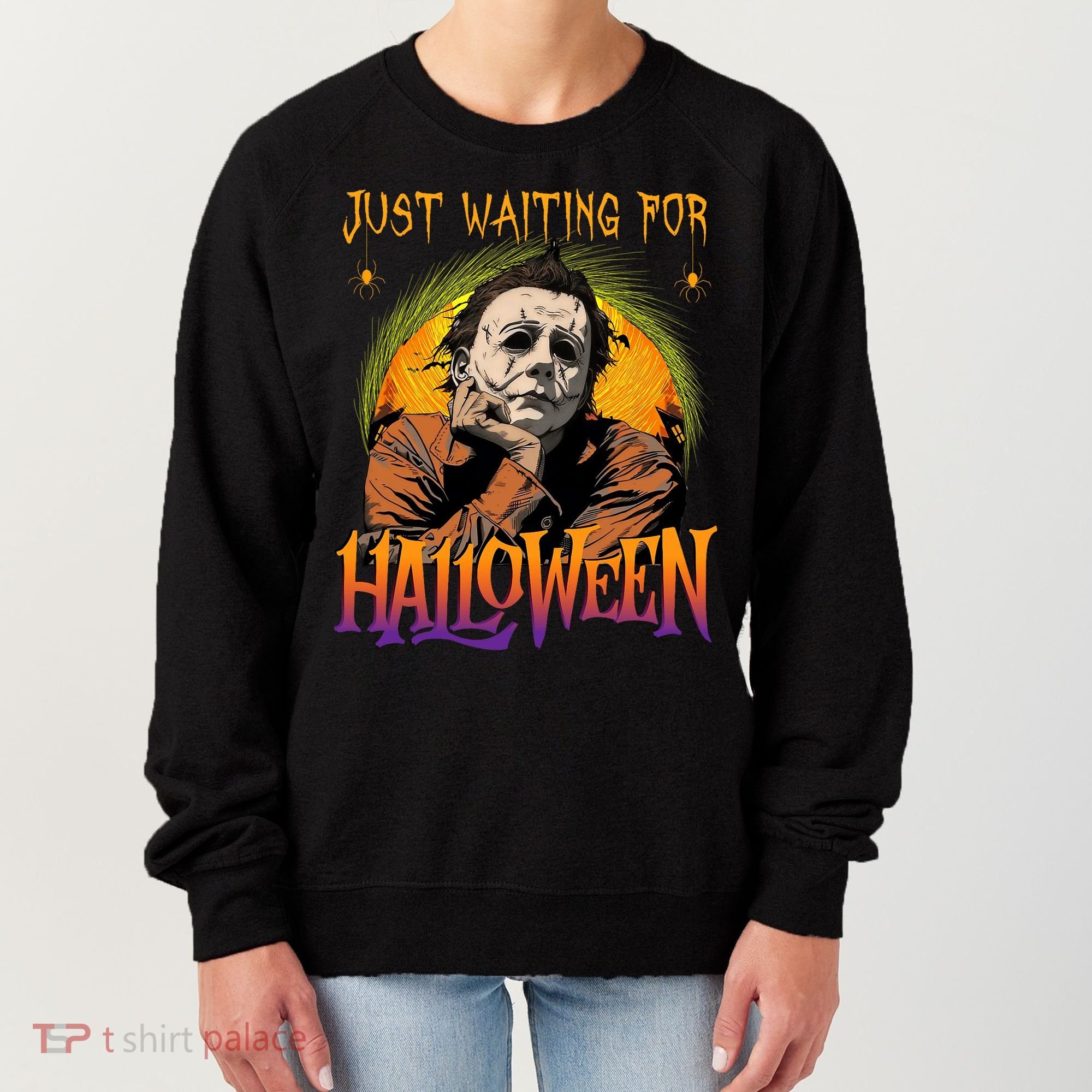 Just Waiting Halloween Horror Character Scary Movie Women's Sweatshirt