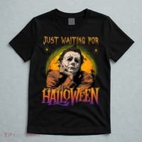 Just Waiting Halloween Horror Character Scary Movie T-Shirt thumb 5