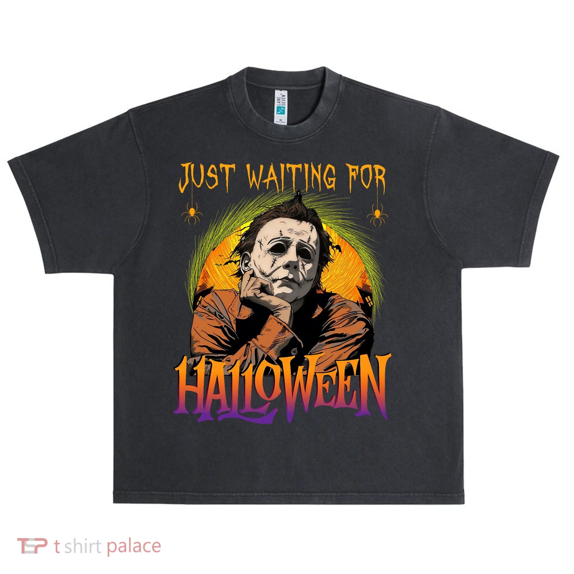Just Waiting Halloween Horror Character Scary Movie Urban Oversized Heavyweight T-Shirt