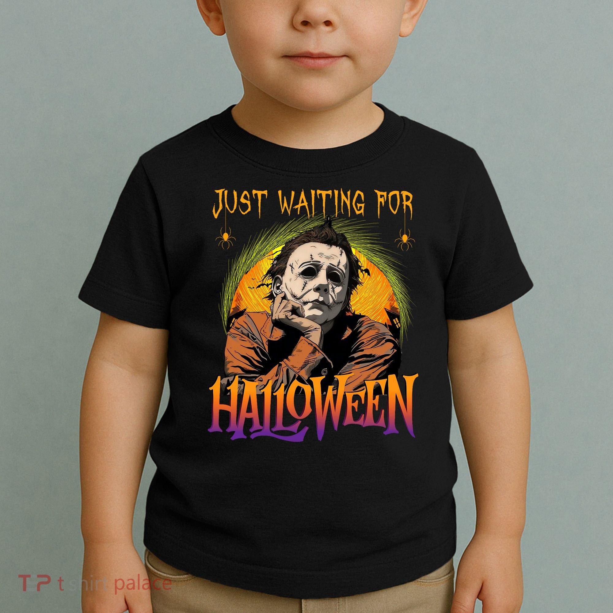 Just Waiting Halloween Horror Character Scary Movie Toddler T-Shirt