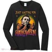 Just Waiting Halloween Horror Character Scary Movie Women's Long Sleeve Shirt thumb 0