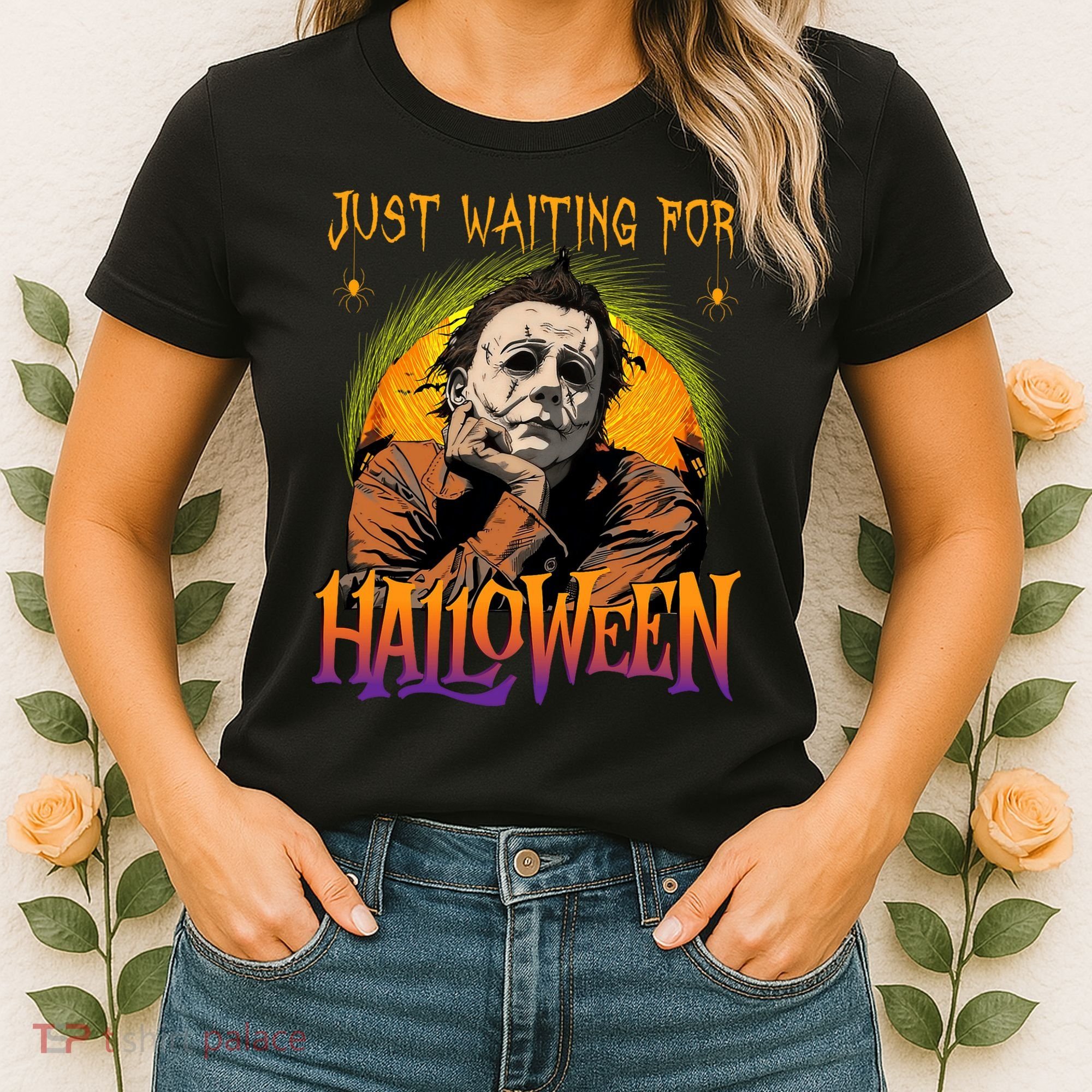 Just Waiting Halloween Horror Character Scary Movie Women's T-Shirt