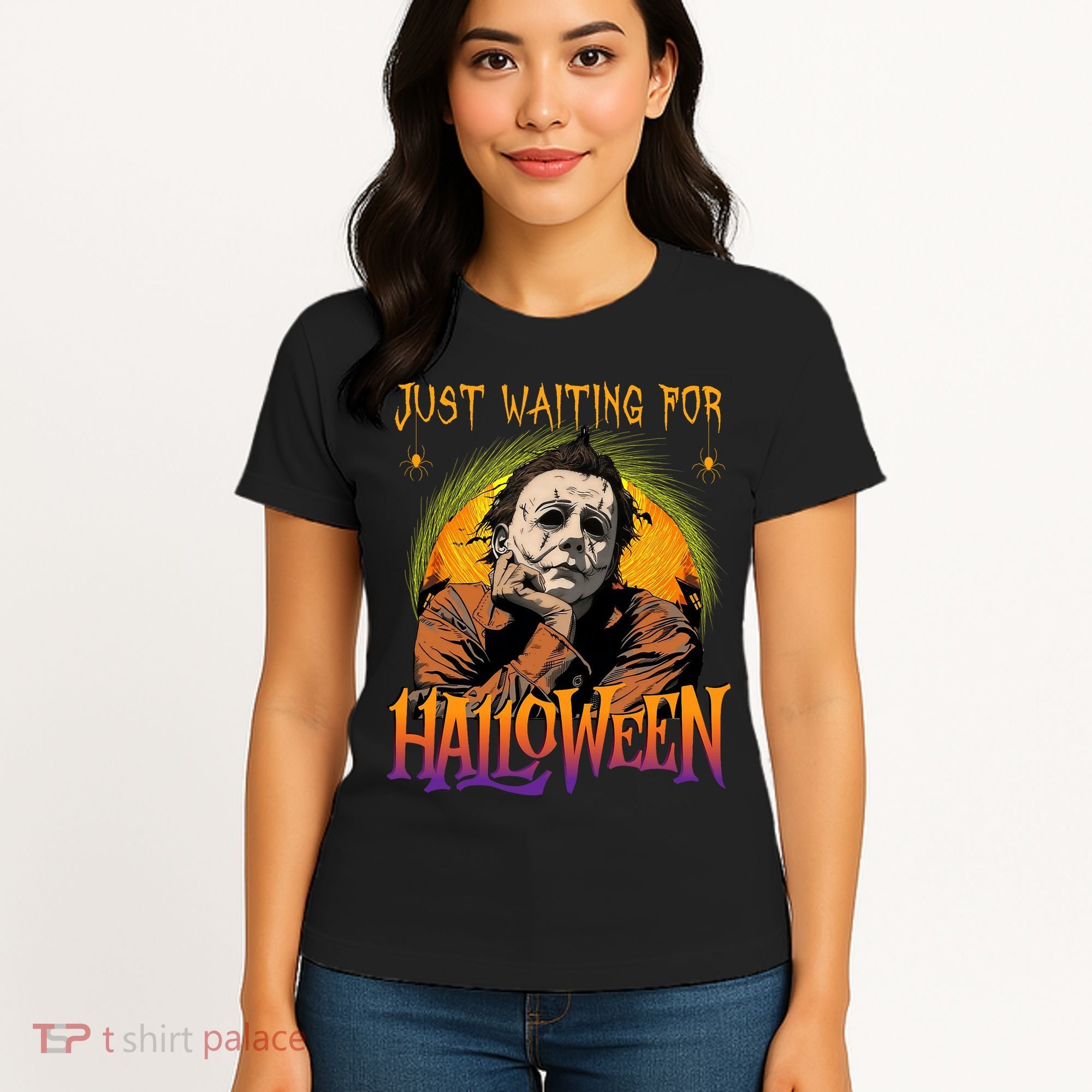 Just Waiting Halloween Horror Character Scary Movie Women's T-Shirt