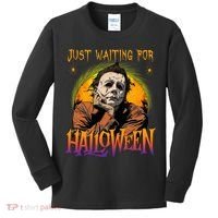 Just Waiting Halloween Horror Character Scary Movie Kids Long Sleeve Shirt thumb 0