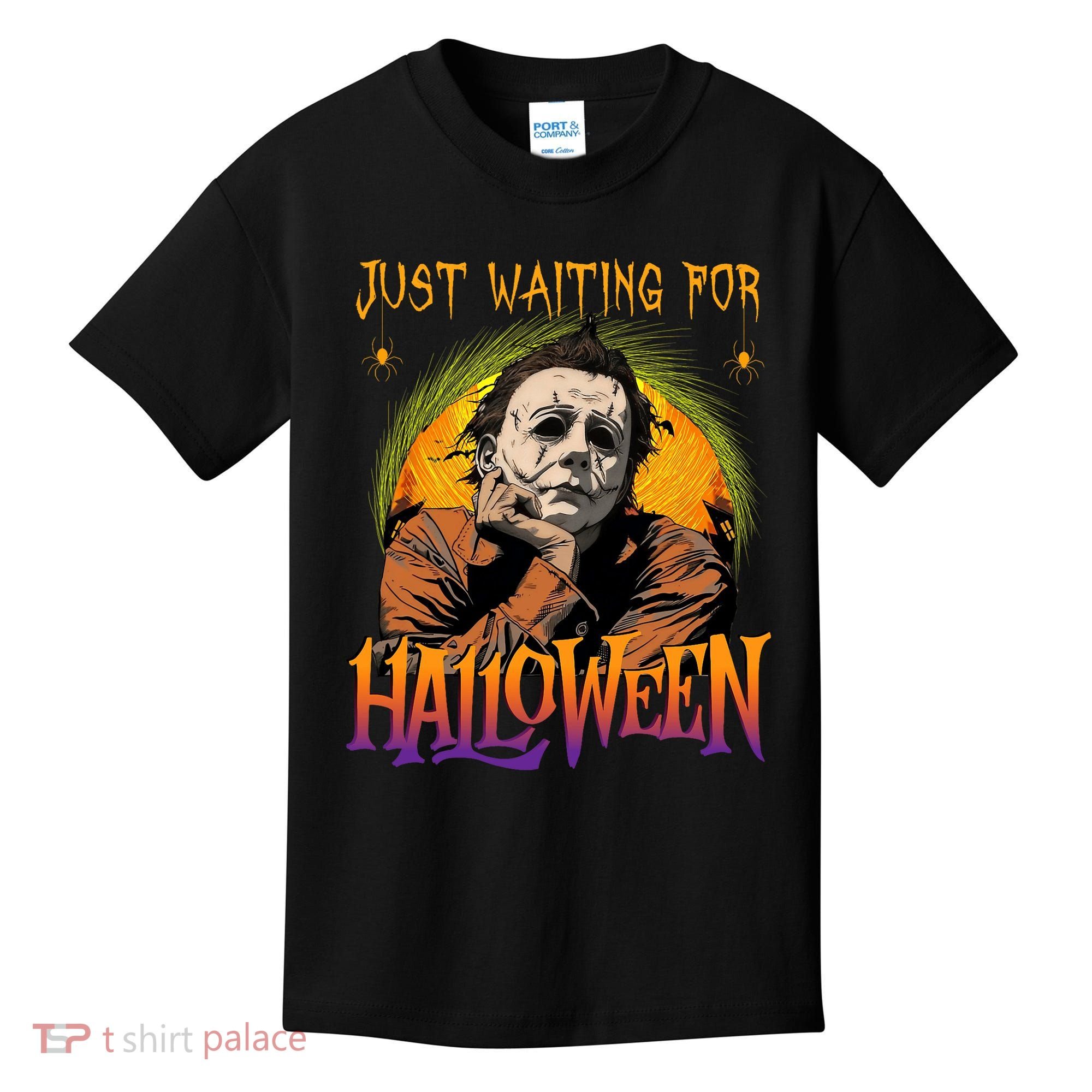 Just Waiting Halloween Horror Character Scary Movie Kids T-Shirt