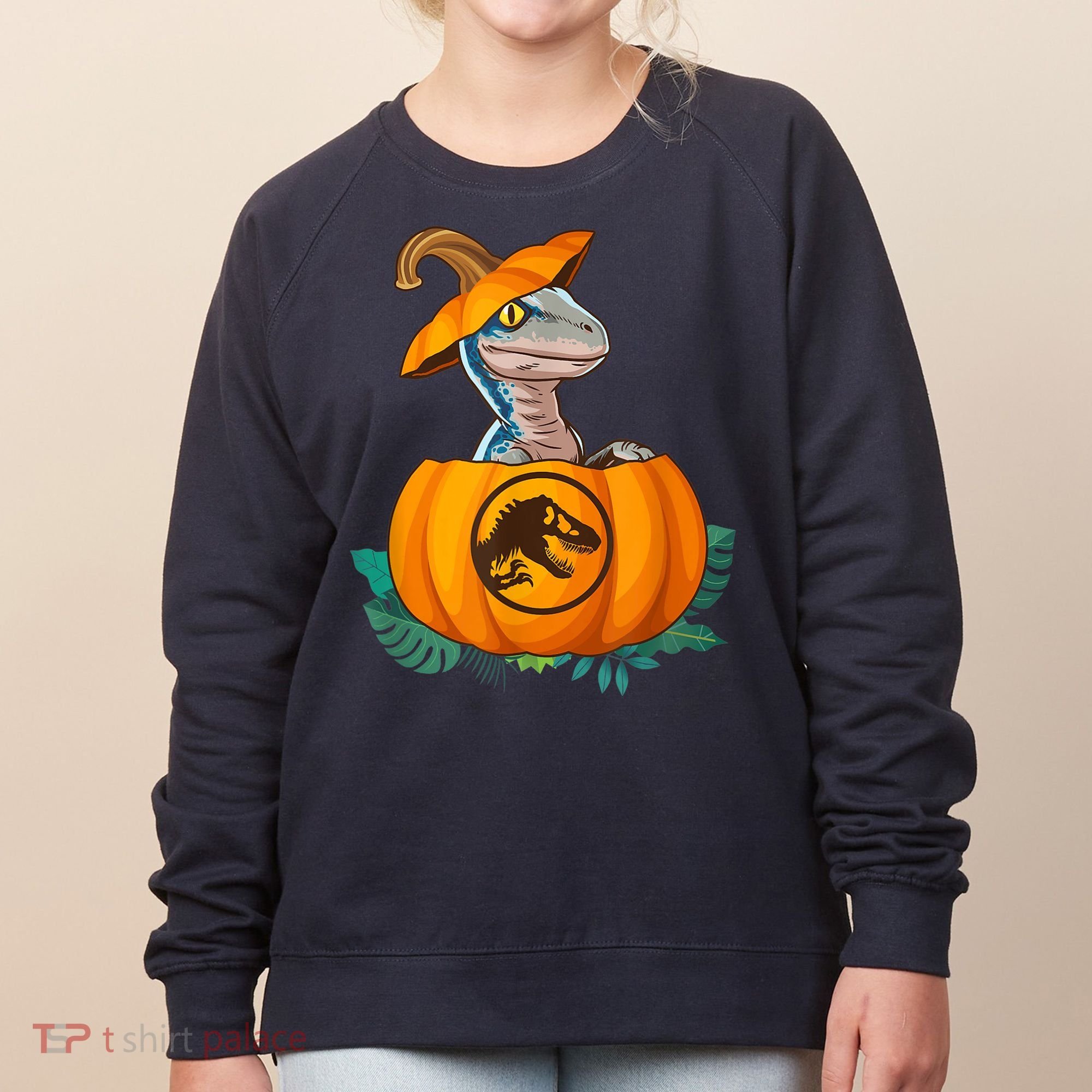 Jurassic World Halloween Dinosaur Pumpkin Logo Women's Sweatshirt