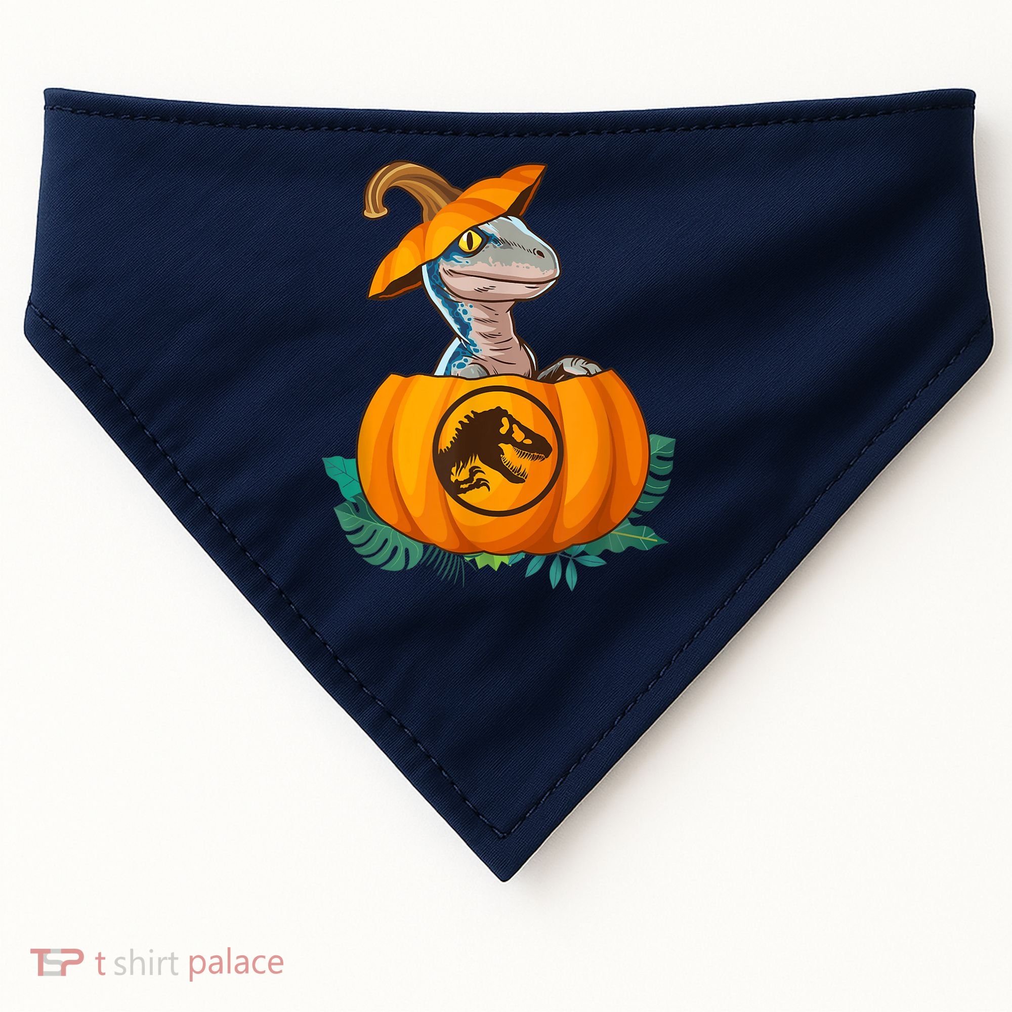 Jurassic World Halloween Dinosaur Pumpkin Logo USA-Made Doggie Bandana