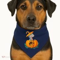 Jurassic World Halloween Dinosaur Pumpkin Logo USA-Made Doggie Bandana thumb 1