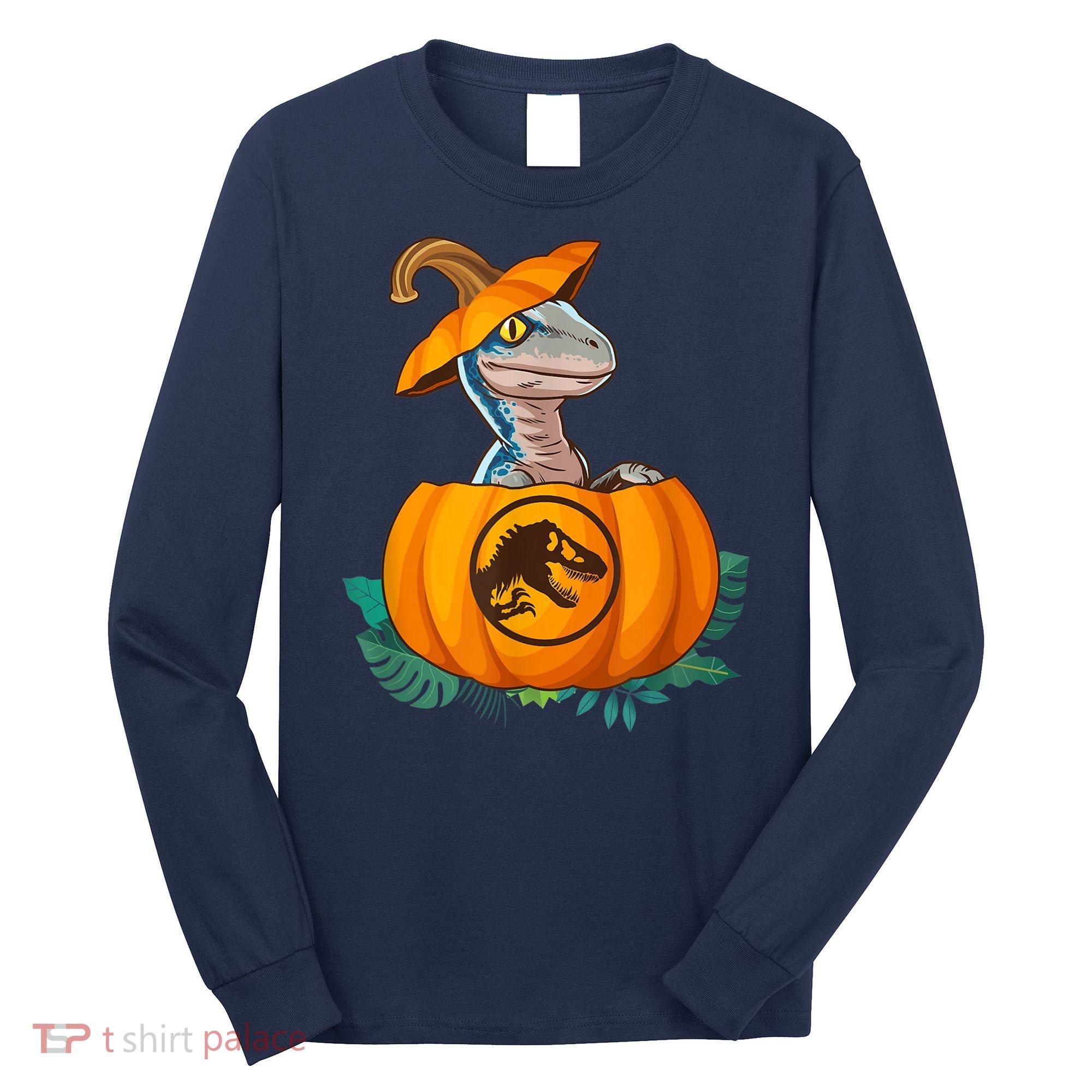 Jurassic World Halloween Dinosaur Pumpkin Logo Long Sleeve Shirt